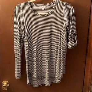 Black and White Striped Top